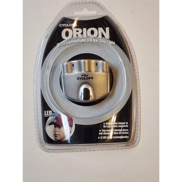 Cyclops Orion Silver LED Baseball Hat Brim Clip Flash Head Light - Picture 2 of 5